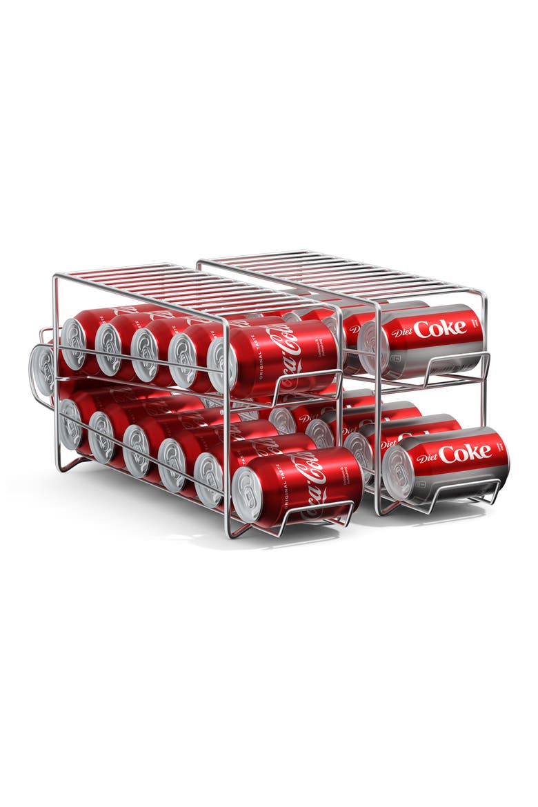 Set of 2 Can Dispenser Racks, Main, color, SILVER