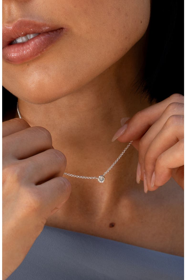 Aquamarine Round Dewdrop Pendant, Alternate, color, Sterling Silver