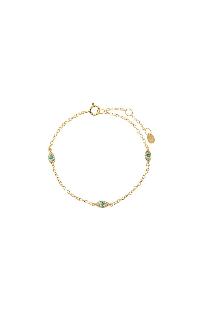 BY ADINA EDEN Multi Evil Eye Chain Bracelet, Main, color, Turquoise