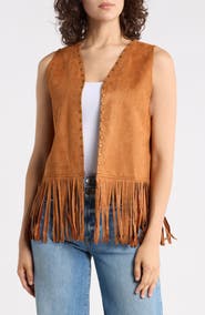 Forgotten Grace Studded Fringe Vest