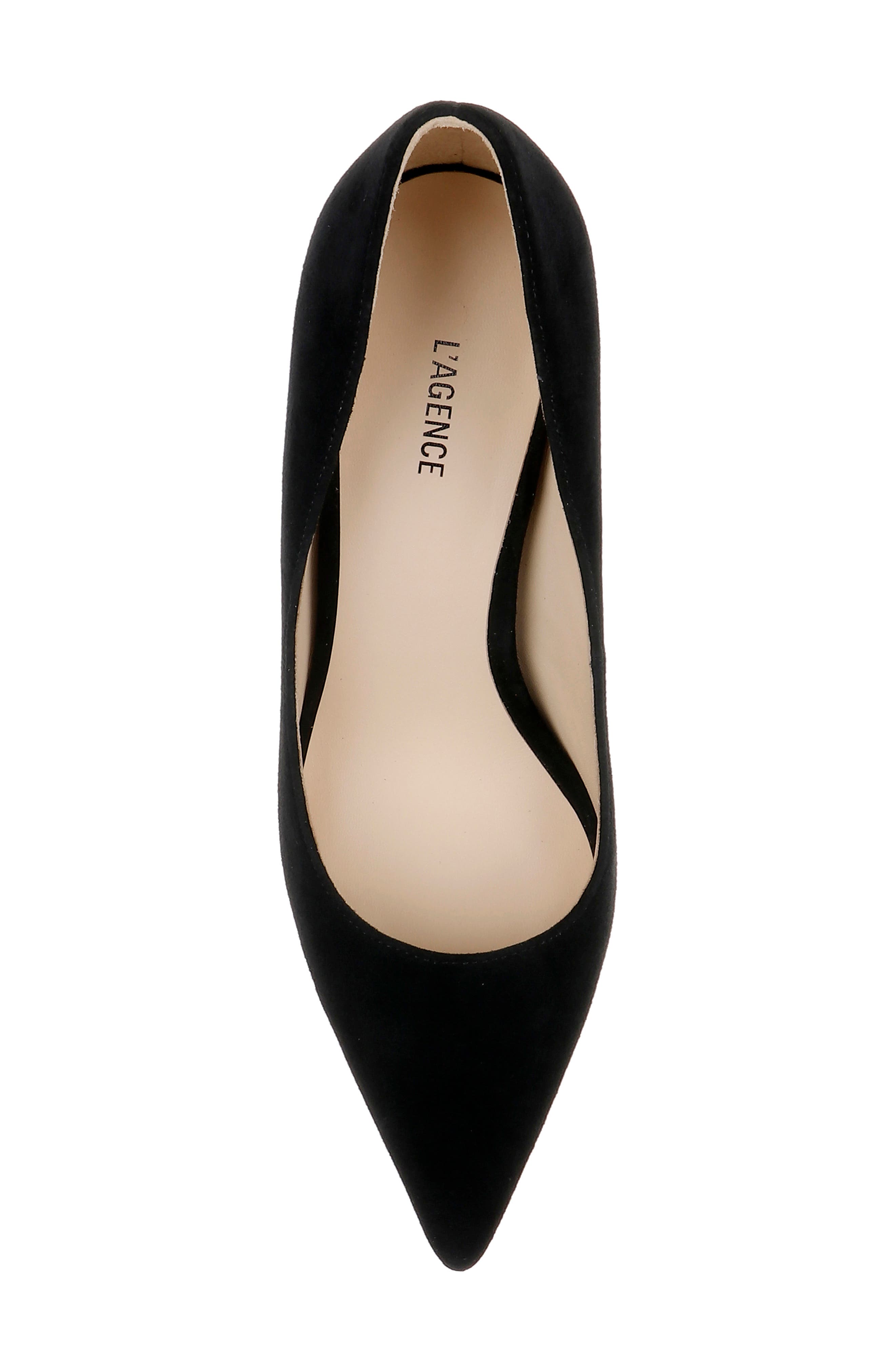 L'AGENCE Maelle Pointed Toe Pump, Alternate, color, Black Suede