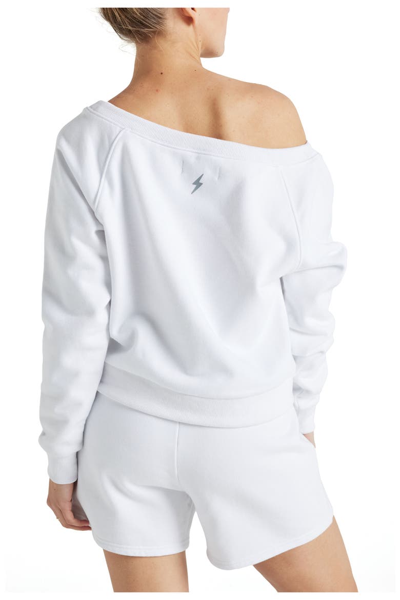 Off Shoulder Sweatshirt, Alternate, color, White