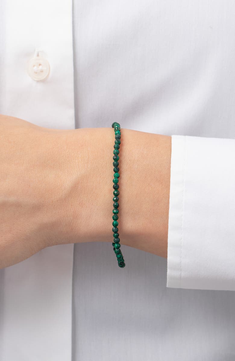 Zoe Lev Malachite Stretch Beaded Bracelet, Alternate, color,
