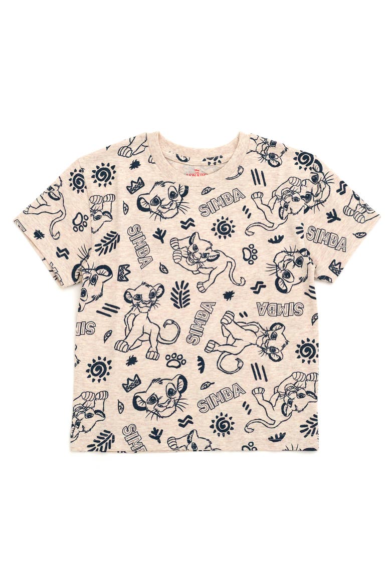 Lion King Simba 2-Piece Short Sleeve T-Shirt Set, Alternate, color, Simba Green Oatmeal