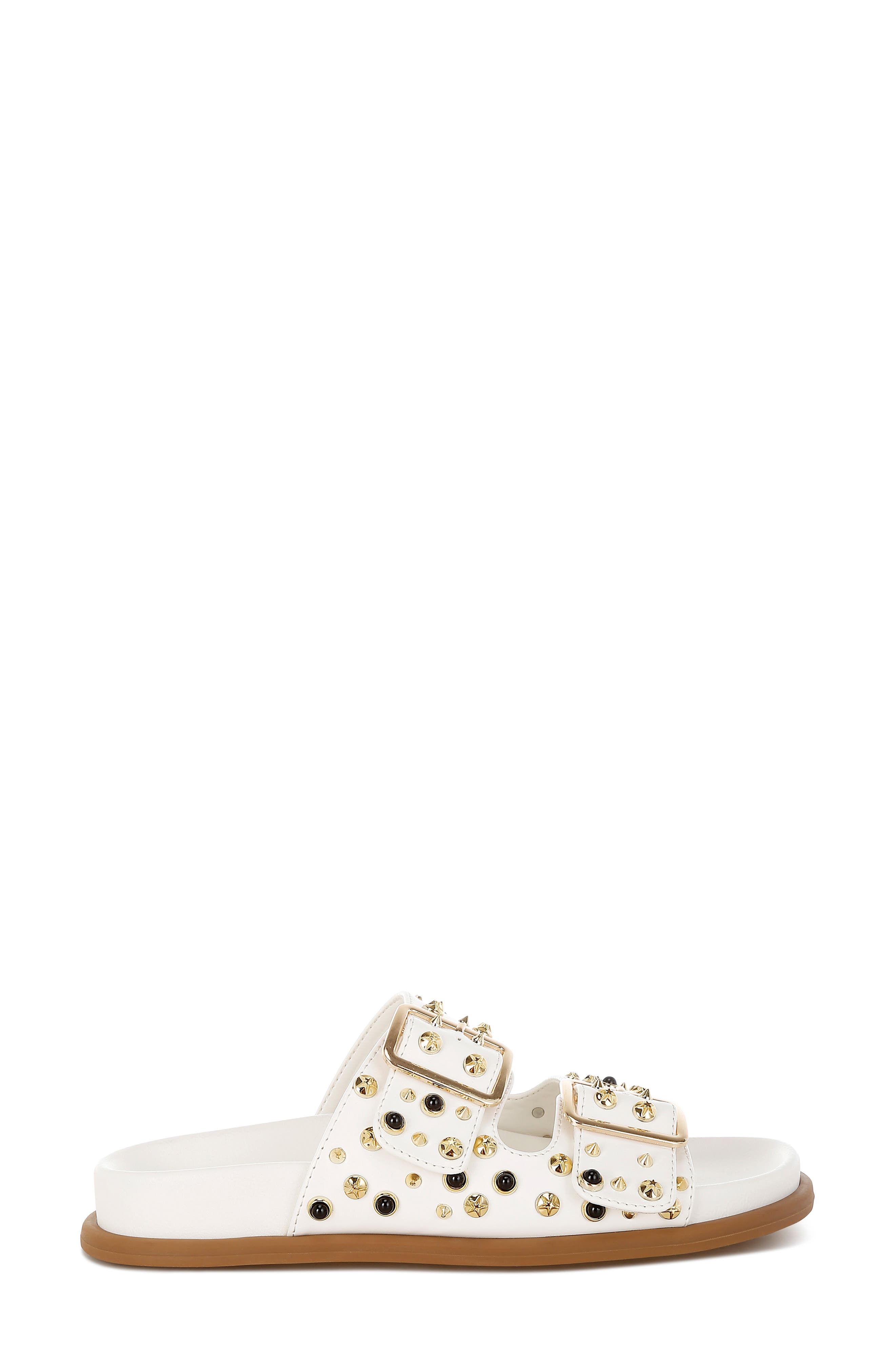 Lumina Studded Slide Sandal, Alternate, color, WHITE