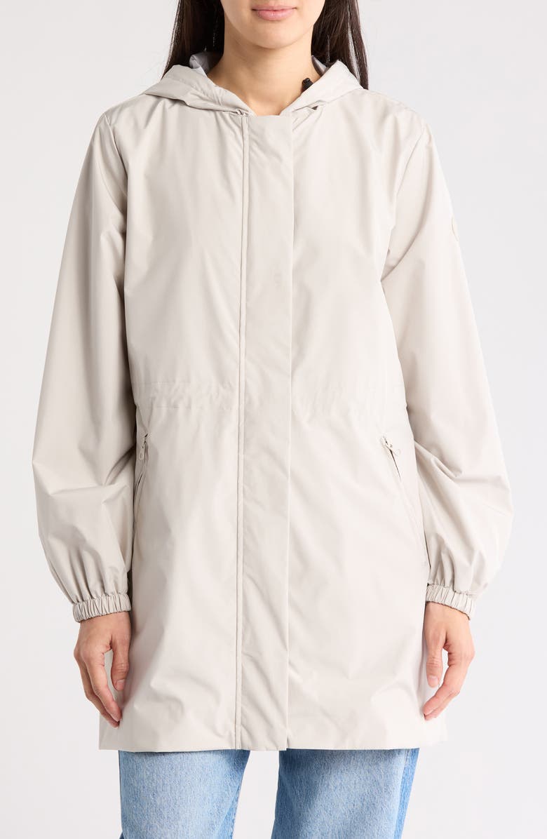 Save The Duck Fiorella Hooded Windbreaker Jacket, Main, color, Rainy Beige