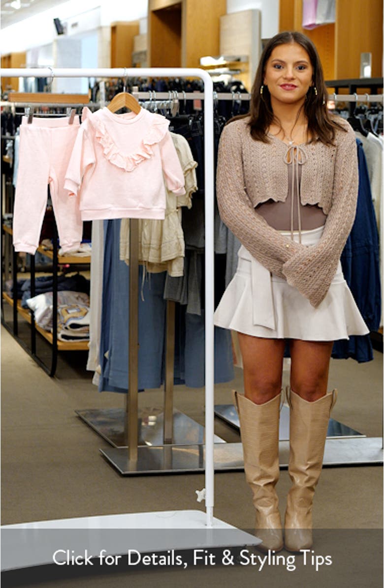 Eyelet Ruffle Sweatshirt & Sweatpants Set, sales video thumbnail