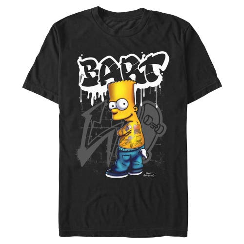The Simpsons Bart Tattoo Brick Paint Graphic T-shirt In Black
