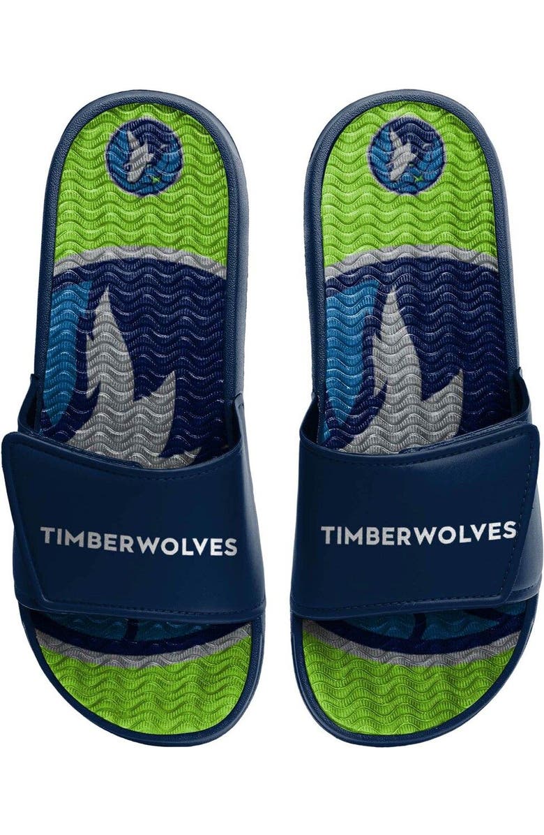 FOCO Men's FOCO Minnesota Timberwolves Wordmark Gel Slide Sandals, Alternate, color,