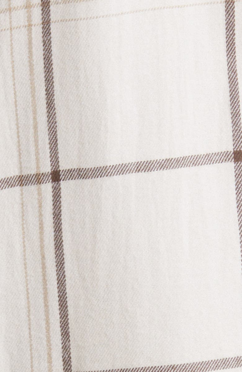 Treasure & Bond Trim Fit Plaid Flannel Shirt, Alternate, color, Ivory- Brown Blanket Check