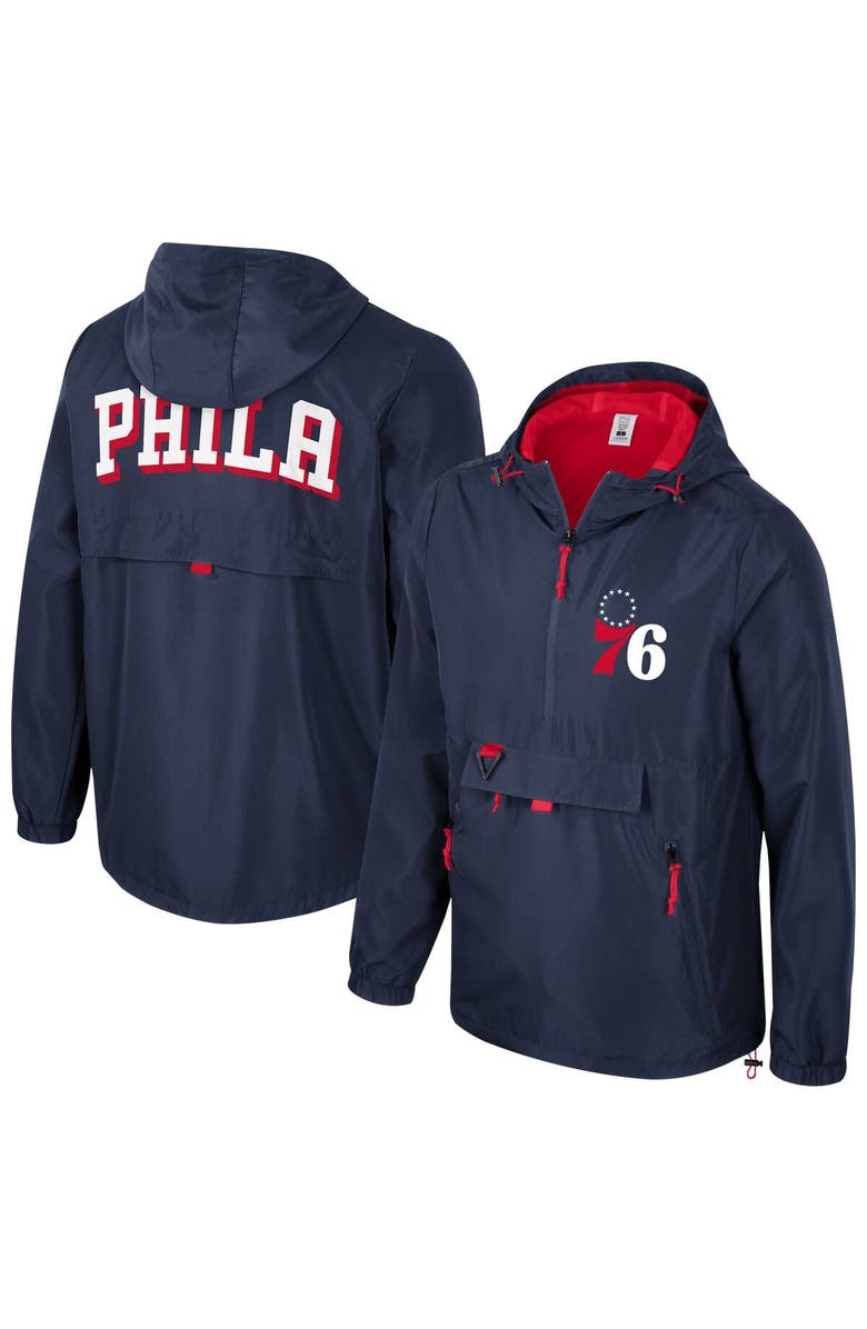 Stadium Essentials Unisex Stadium Essentials Navy Philadelphia 76ers Compete Quarter-Zip Windbreaker Jacket, Alternate, color, 
