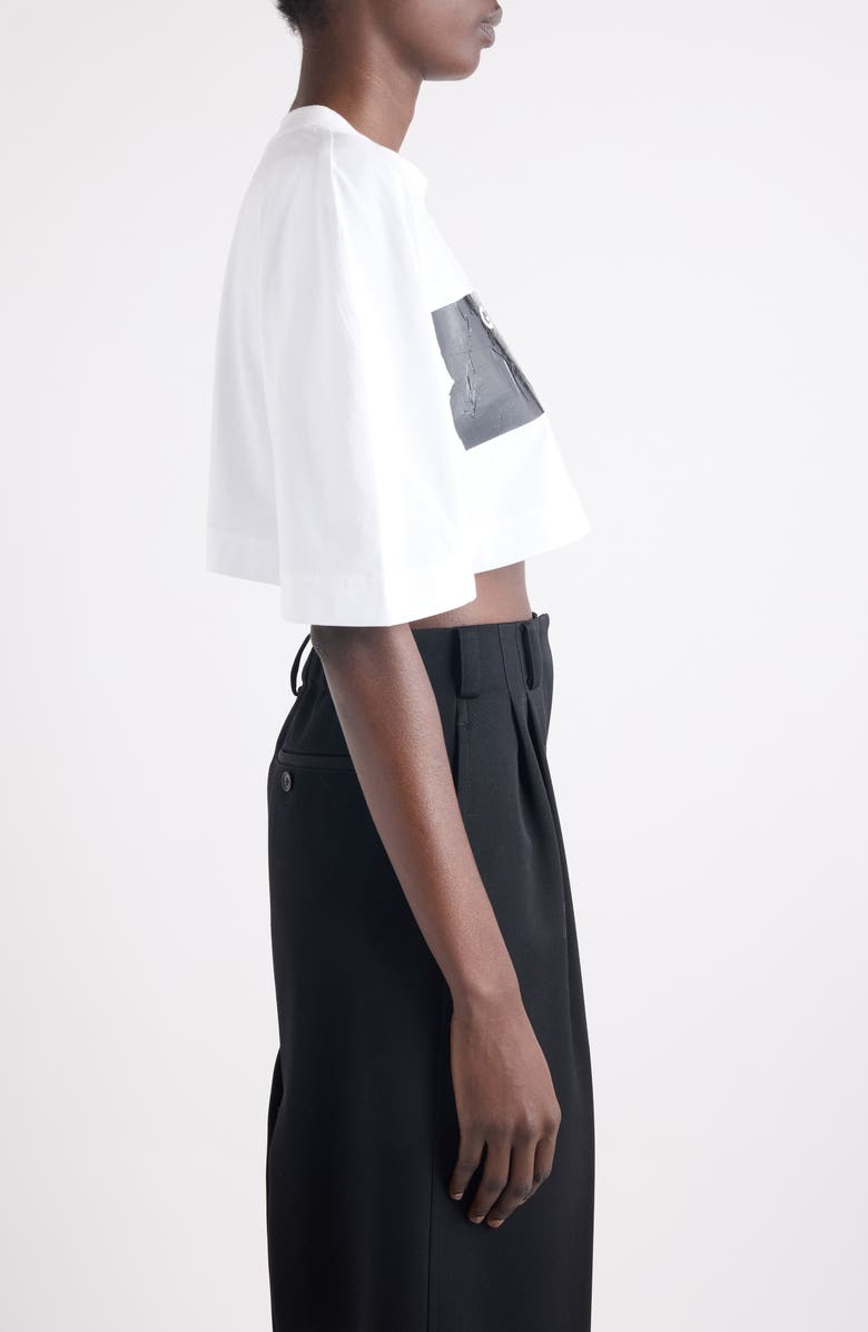 Givenchy Tape Logo Cocoon Crop T-Shirt, Alternate, color, White