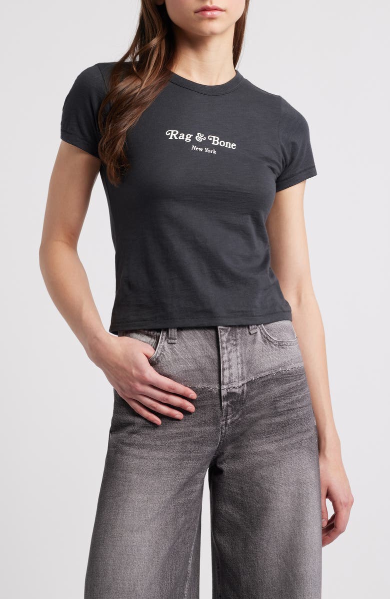 rag & bone Mini Script RB Graphic Baby Tee, Main, color, 