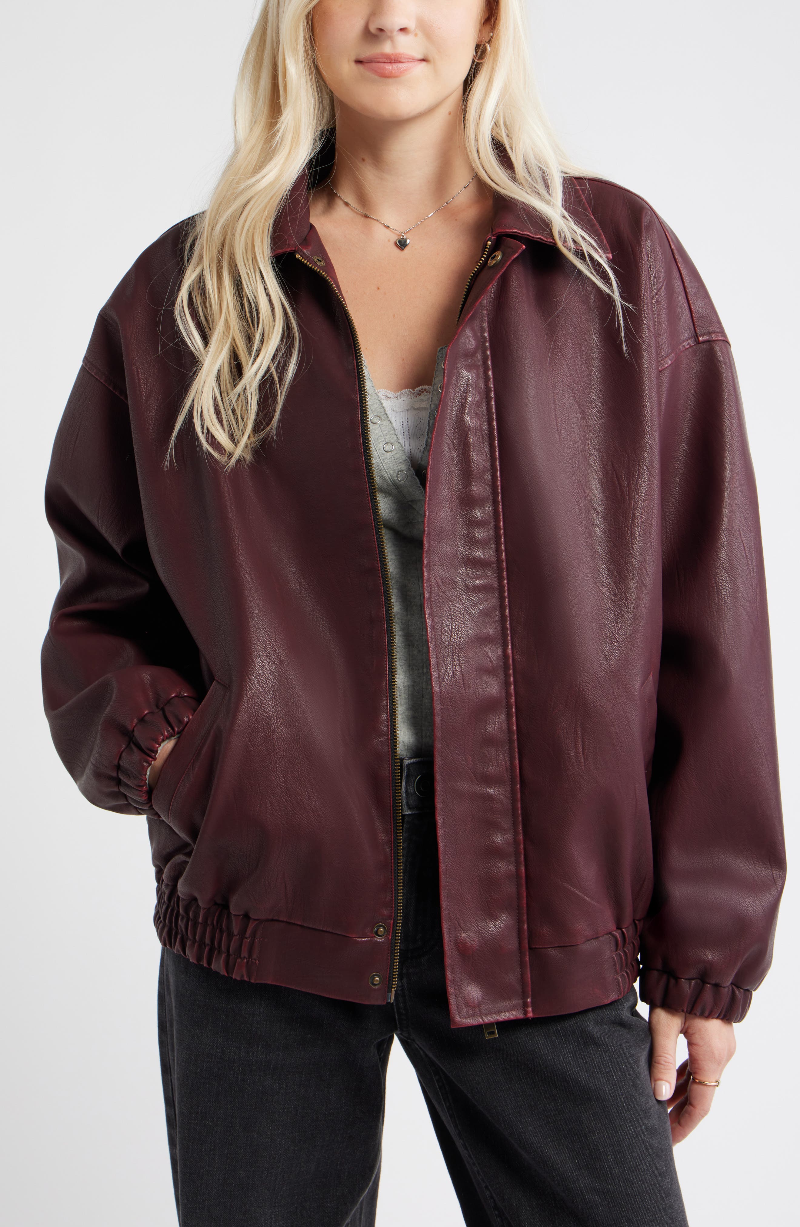 Oversize Faux Leather Jacket - image 3
