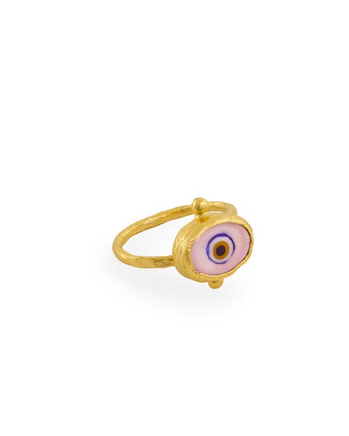Ottoman Hands Alara Evil Eye Ring In Gold