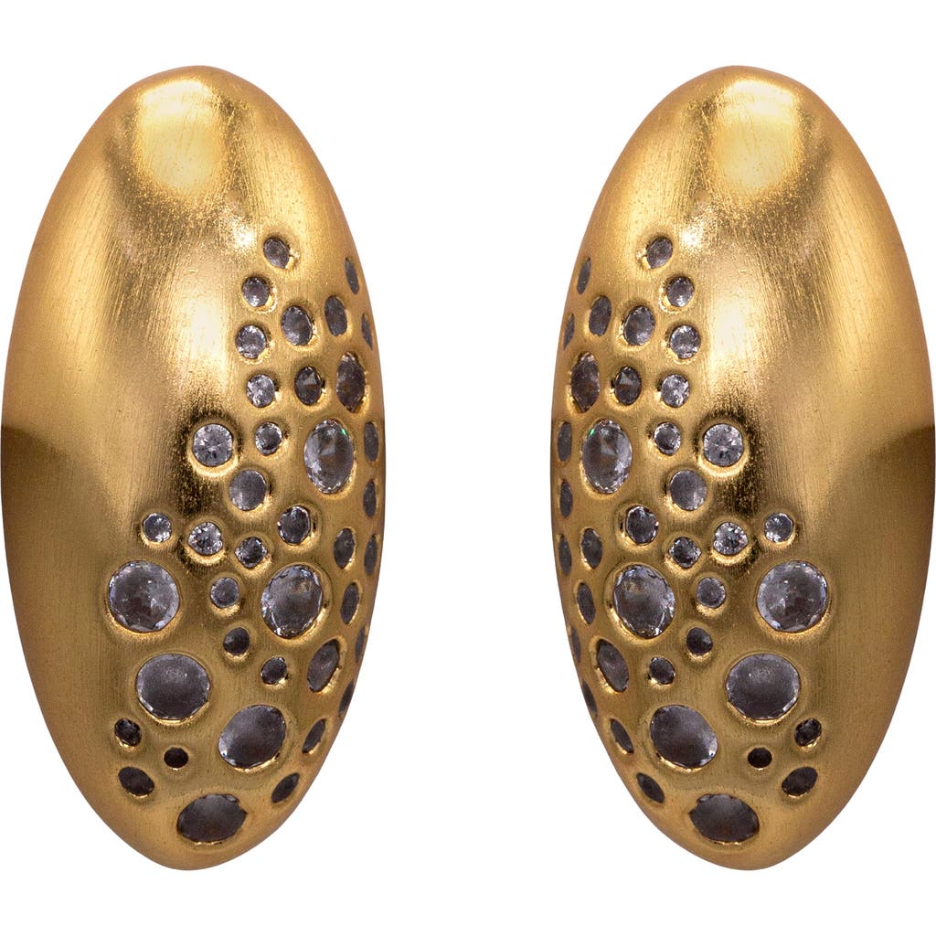 Black Suede Studio Ali Earring In Gold