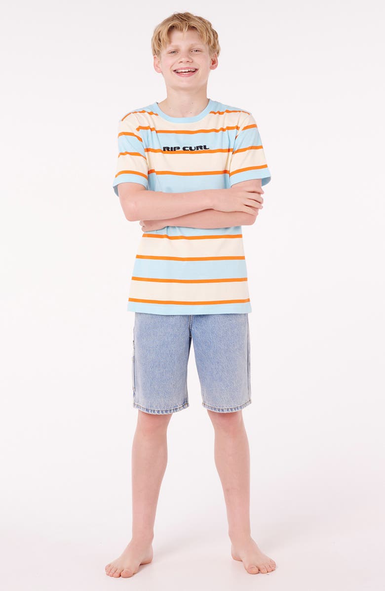 Rip Curl Kids' Island Stripe Cotton T-Shirt, Alternate, color, Multicolor Blue