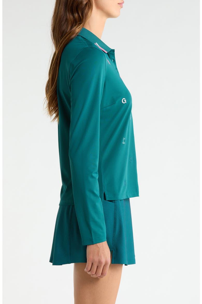Icon Long Sleeve Performance Polo, Alternate, color, MARINE TEAL