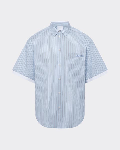 Double Short Sleeve Button Down Shirt