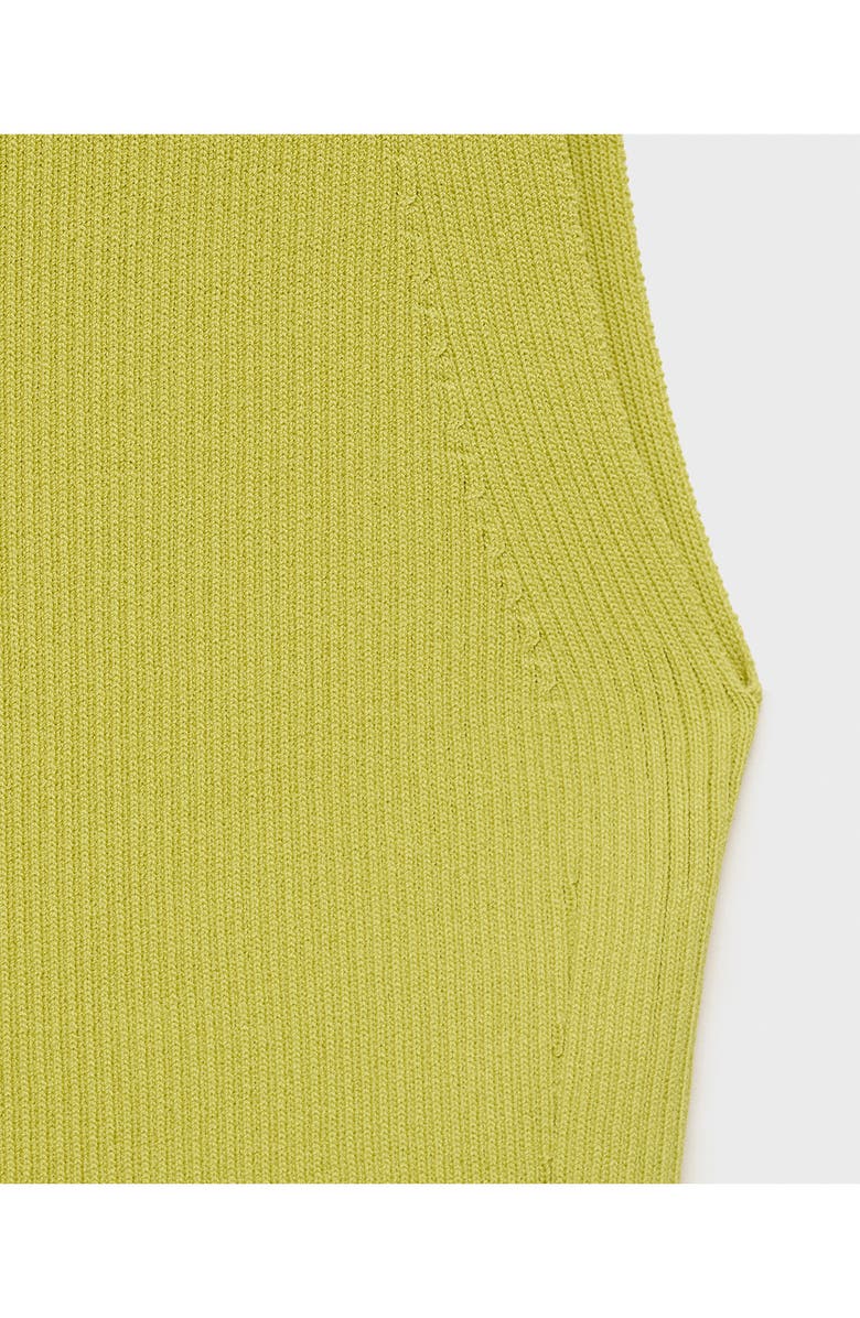 MANGO Mock Neck Sleeveless Rib Sweater, Alternate, color, Lime