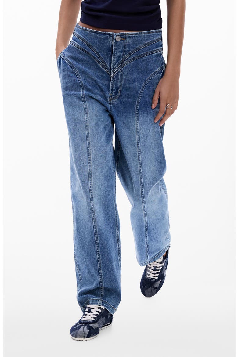 Barrel Leg Jeans, Main, color, MEDIUM BLUE