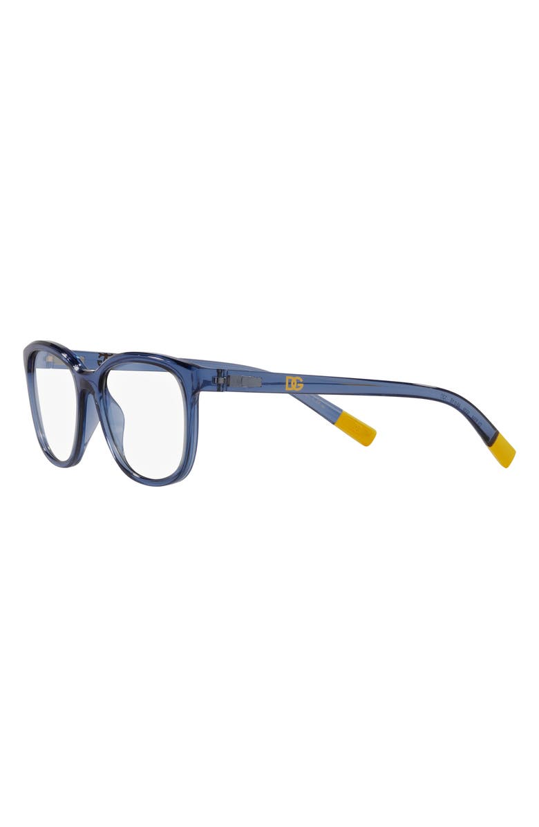 Dolce&Gabbana 48mm Rectangular Optical Glasses, Alternate, color, Opal Blue