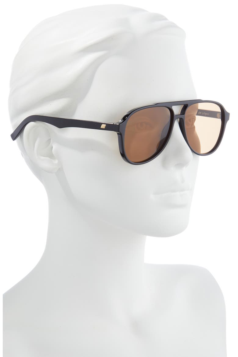 Tragic Magic 56mm Aviator Sunglasses, Alternate, color, BLACK / TAN TINT