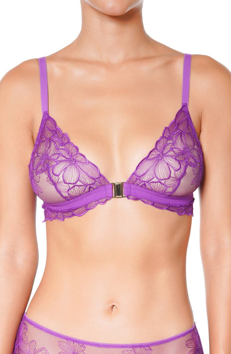 Huit Symphonie Lace Bralette, Main, color, Purple