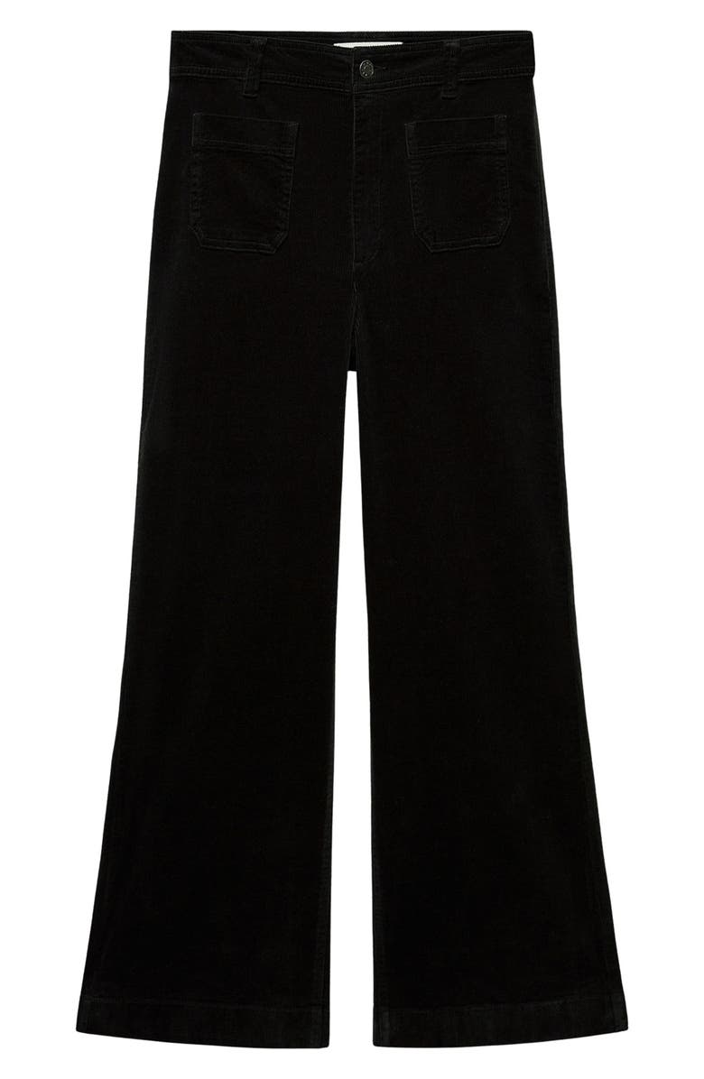 MANGO Catherin High Waist Crop Wide Leg Corduroy Culotte Pants, Alternate, color,