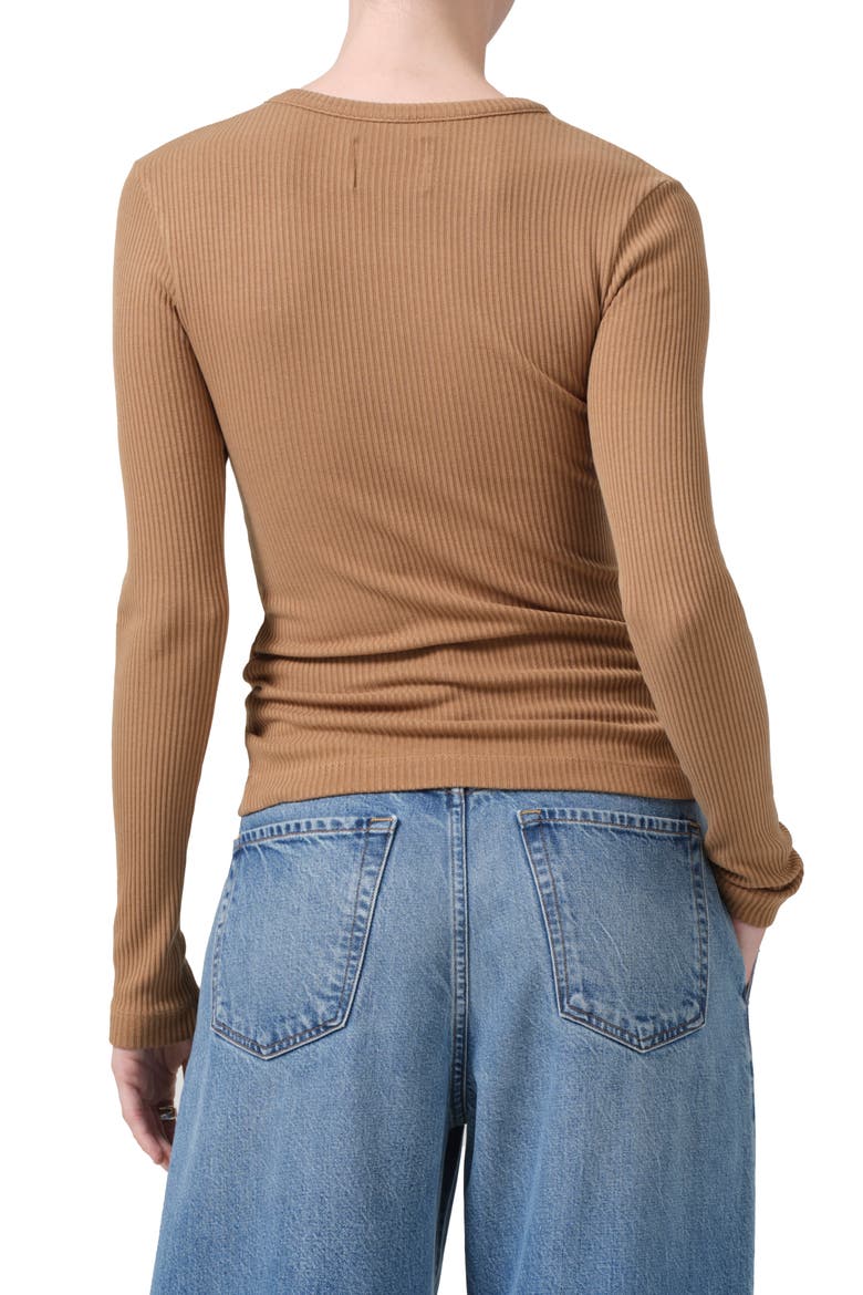 Bina Rib Crewneck Sweater, Alternate, color, CARAMEL