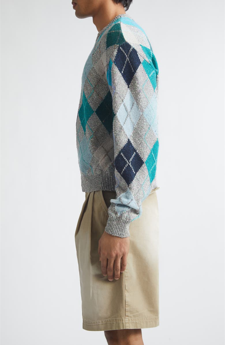 ERL Gender Inclusive Argyle Wool, Cotton & Mohair Blend Sweater, Alternate, color, Multi