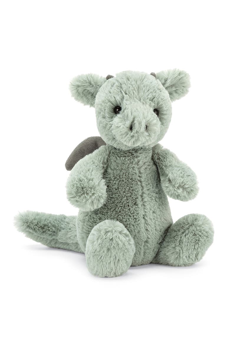 Bashful Dragon Small Stuffed Animal, Main, color, GREEN