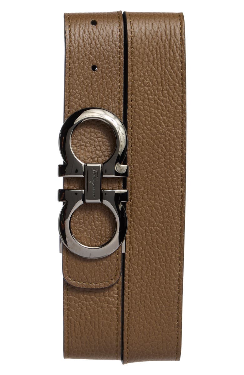 FERRAGAMO Pebbled Leather Belt, Main, color,