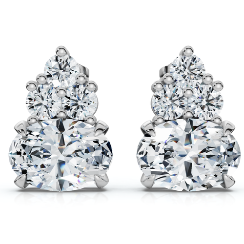 Bliss Diamond Certified 5ct Oval Diamond Studs 14k Gold Lab Grown Fg/vs