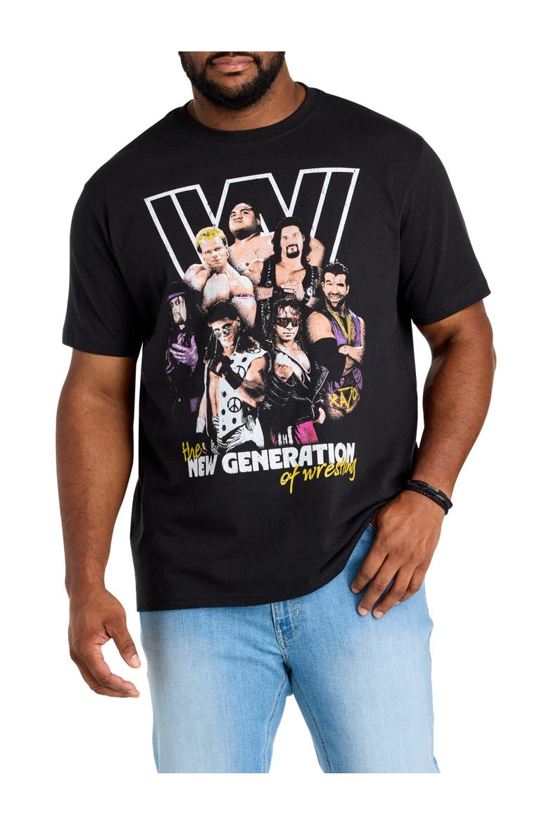 Big & Tall WWE Wrestling Graphic Tee, Main, color, BLACK