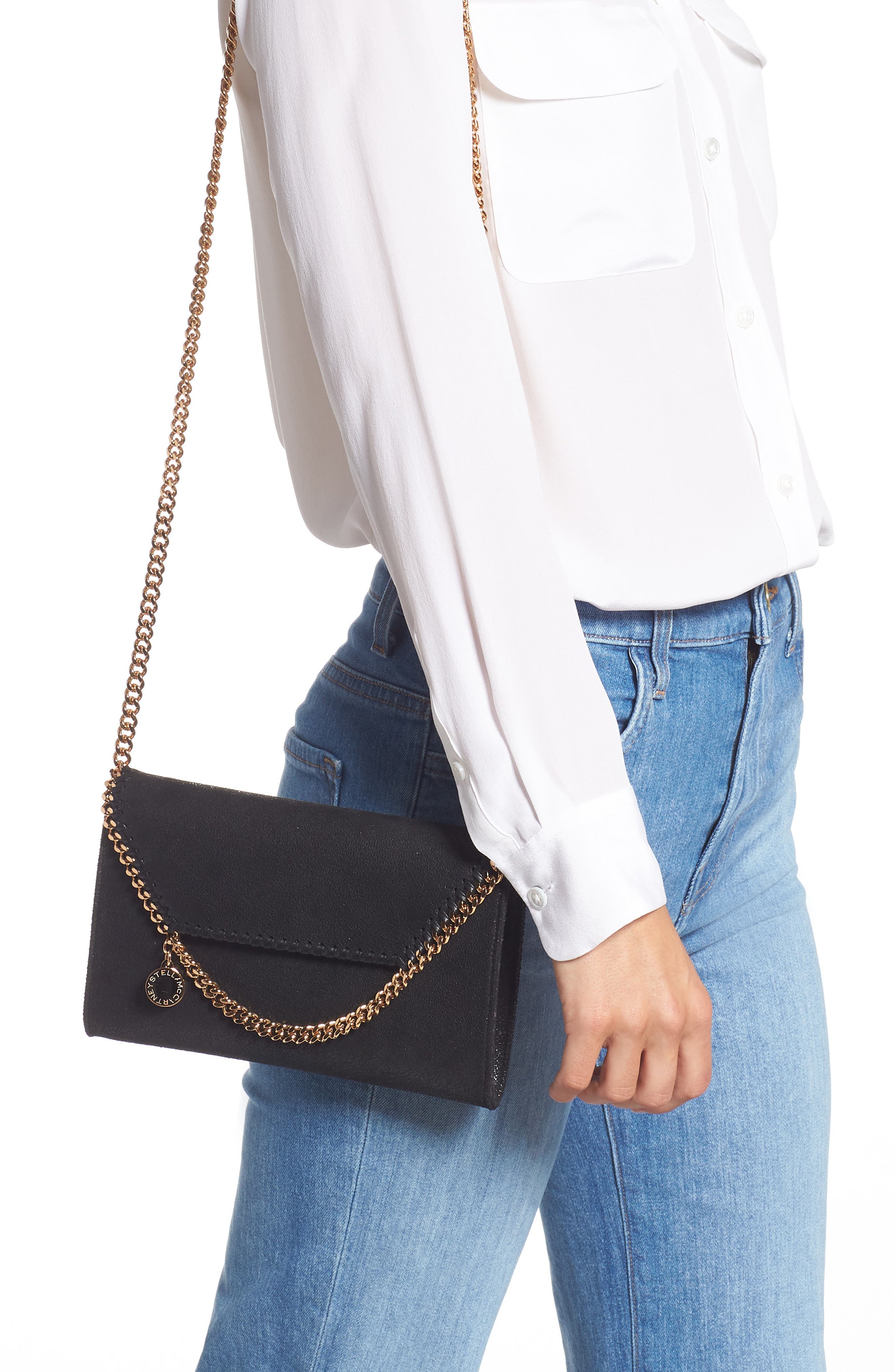 Stella McCartney Falabella Faux Leather Crossbody Bag, Alternate, color, 