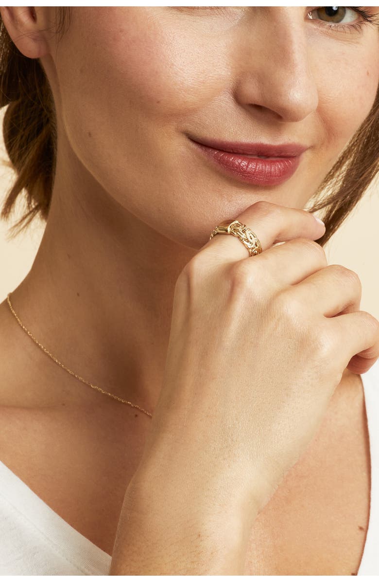 Oradina 14K Yellow Gold Byzantine Band Ring, Alternate, color, Yellow Gold