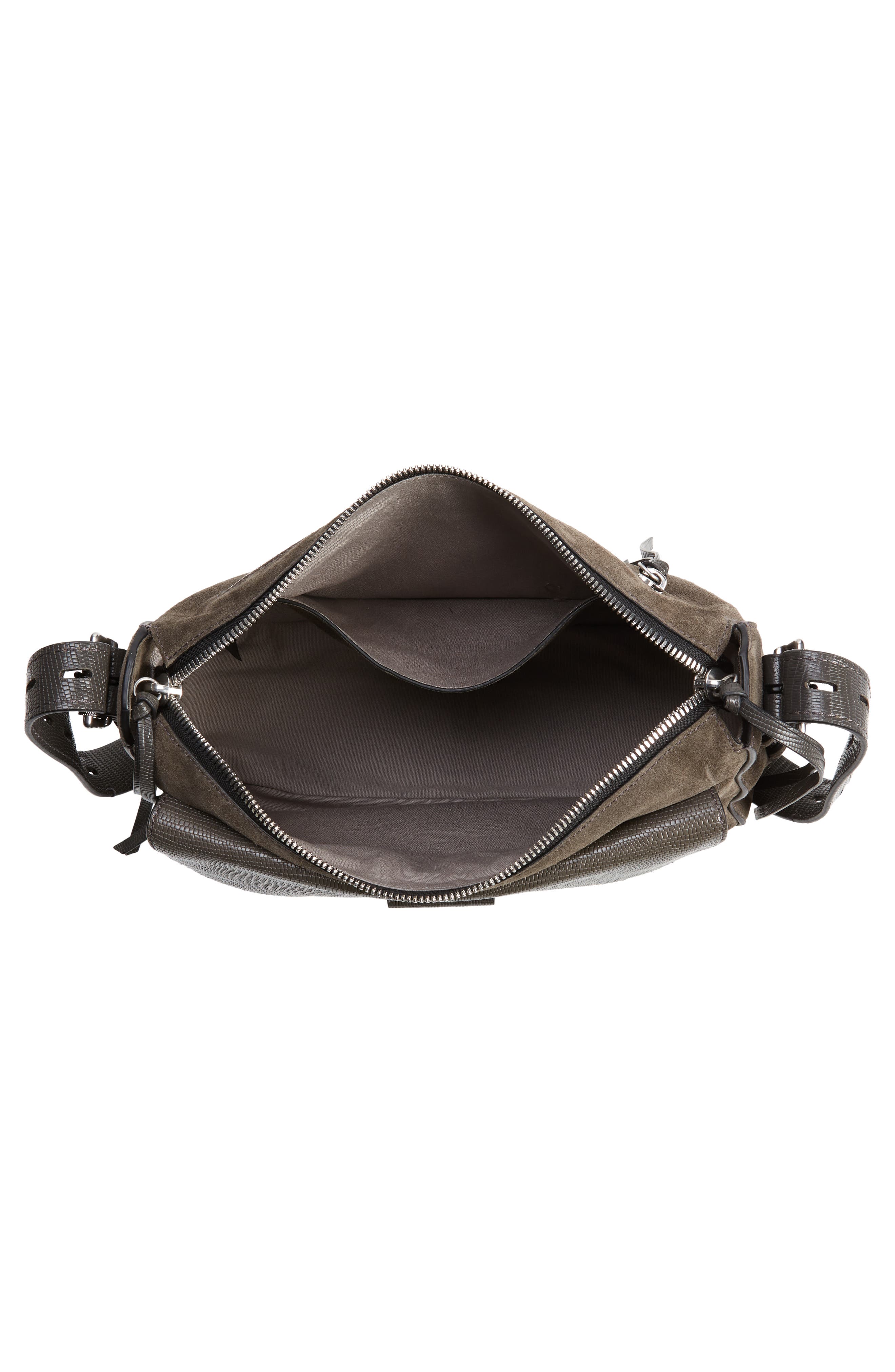 Field 2.0 Lizard Embossed Suede & Leather Messenger Bag, Alternate, color, ASPHALT LIZARD SUEDE