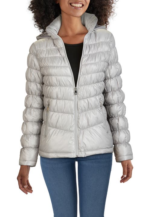 Hooded Front Zip Puffer Jacket