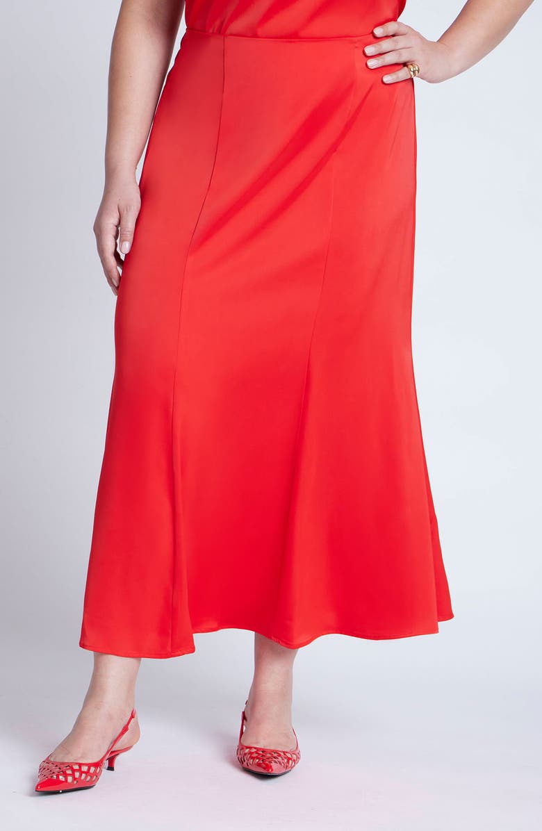 ELOQUII Satin Skirt, Main, color, 