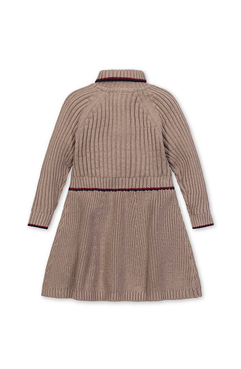 Hope & Henry Kids' Organic Half Zip Raglan Sweater Dress, Alternate, color, Taupe Heather