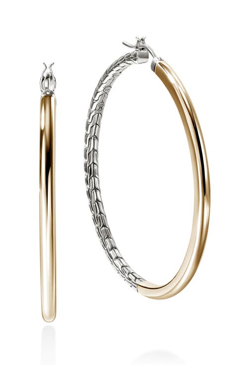 JH Essentials Hoop Earrings, Gold, Sterling Silver, 49.5mm