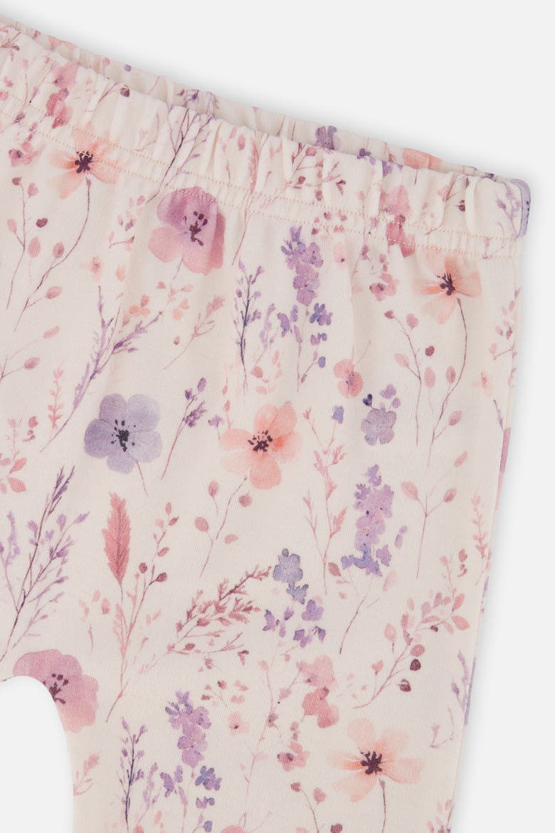 Organic Cotton Floral Shoulder Button Pants and Top Set, Alternate, color, Pink Printed Flowers