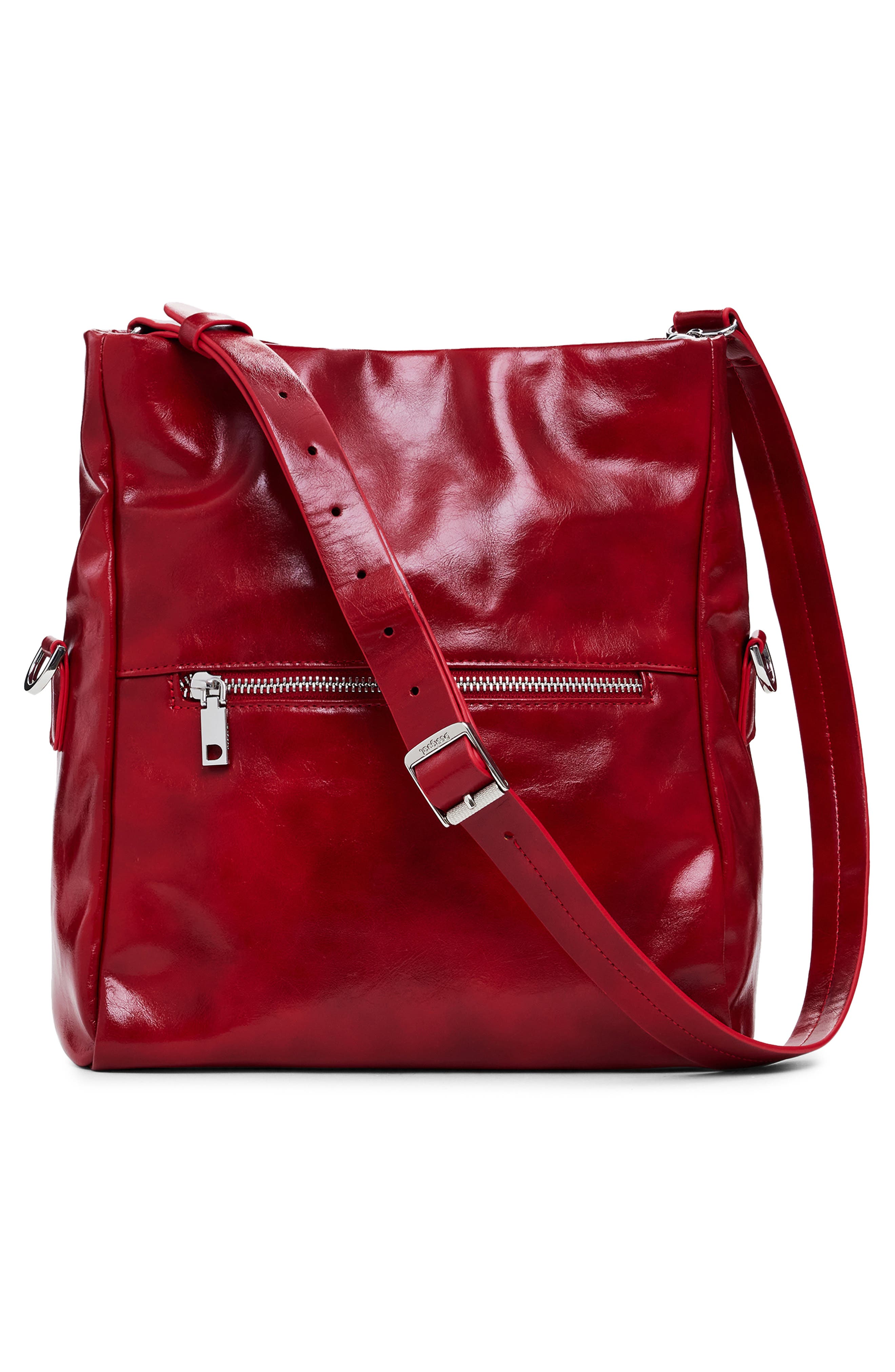 Desigual Faux Leather Shoulder Bag, Alternate, color, Red