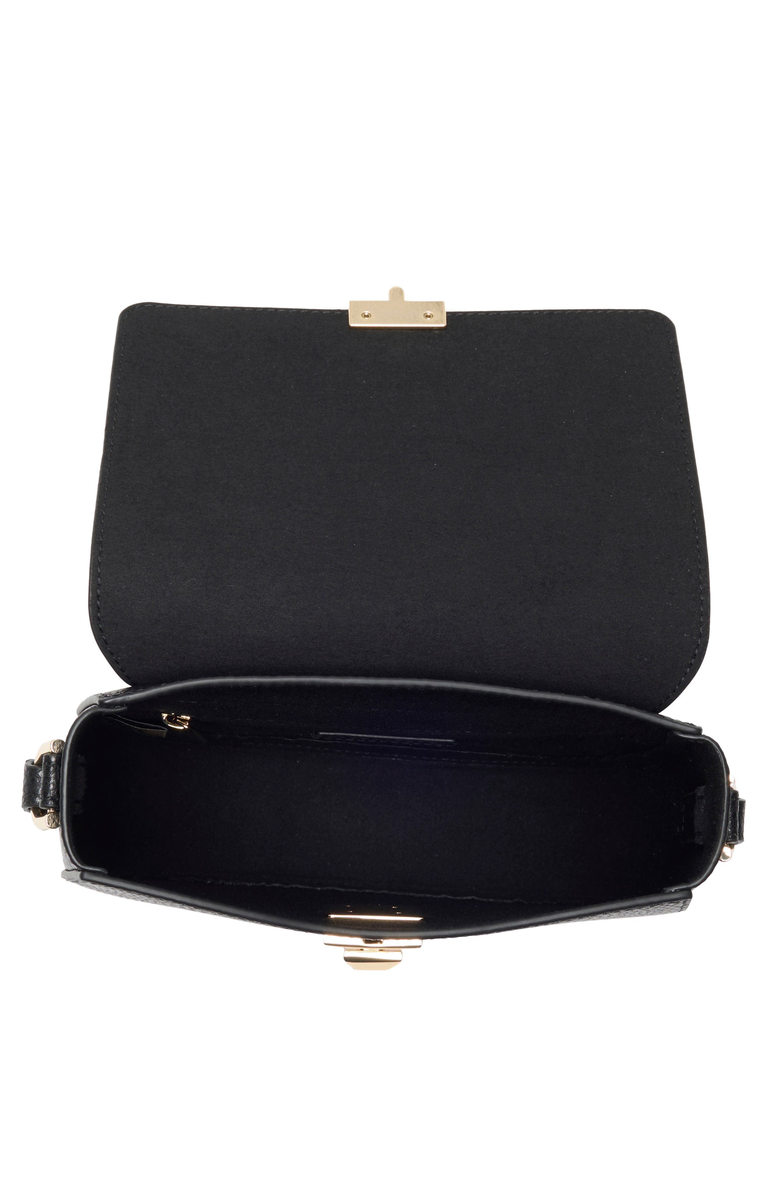 Furla Mini Glenn Leather Crossbody Bag, Alternate, color, Nero