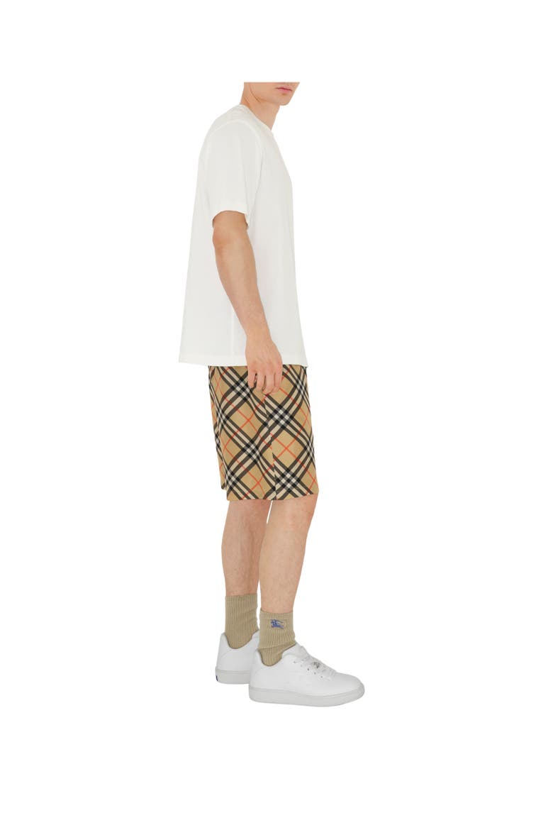 Check Silk Shorts, Alternate, color, Sand beige