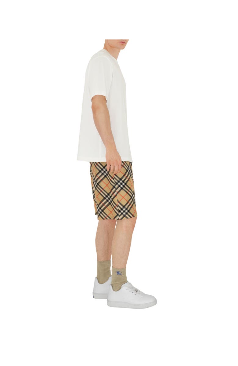 Burberry Check Silk Shorts, Alternate, color, Sand Beige