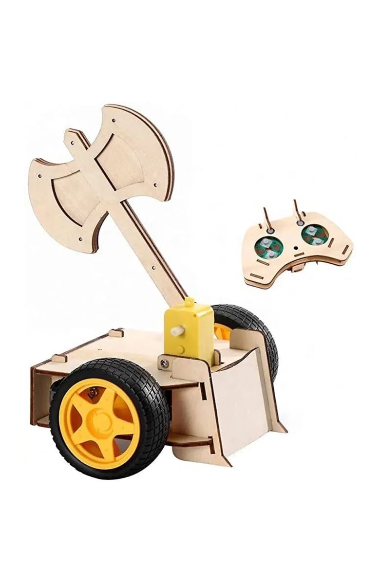 MODBOX DIY Motorized Battle Robot Kit, Build A Wooden Toy Fighter Bot, Alternate, color, 