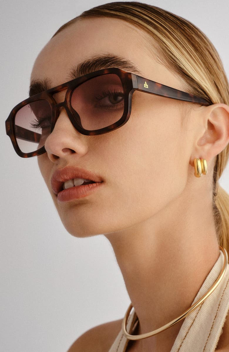 AIRE Aquarius 55mm Gradient Aviator Sunglasses, Alternate, color, Dark Tort