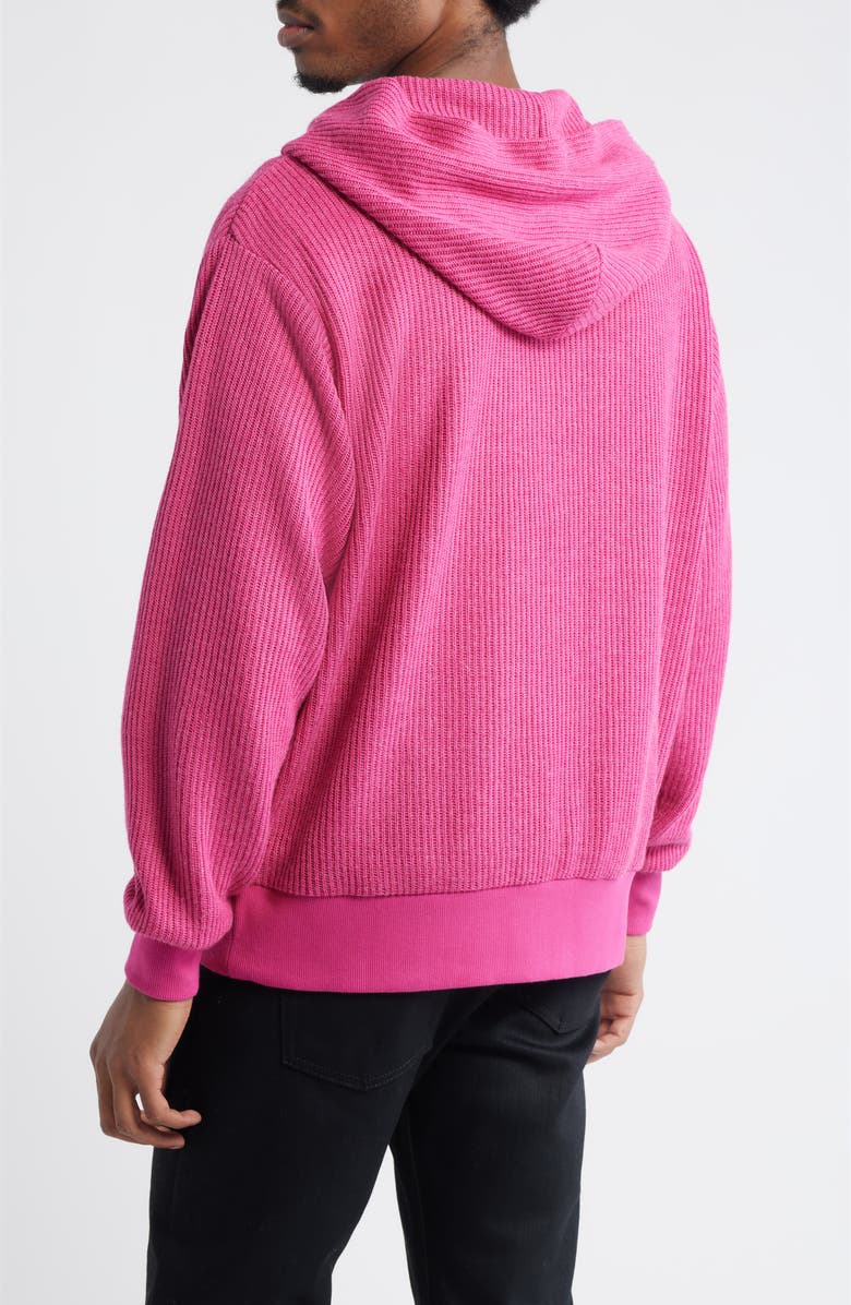 PLEASURES Twitch Graphic Waffle Knit Zip Hoodie, Alternate, color, Pink